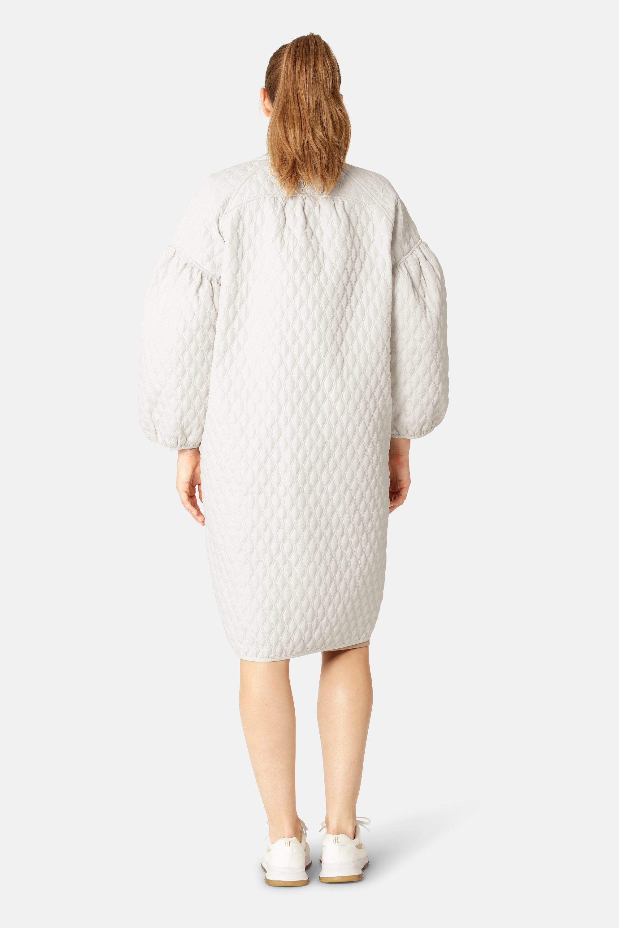 Lång Vadderad Jacka - Milk Creme